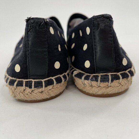 Tory Burch NAVY TEA ROSE Classic Dot FLAT ESPADRILLE Slip On Size 6.5 - Picture 10 of 12